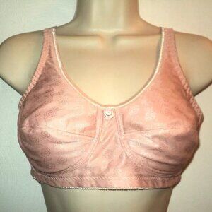 ABC Mastectomy Bra Pink Size 36C No Wires Jacquard Fabric Style 103